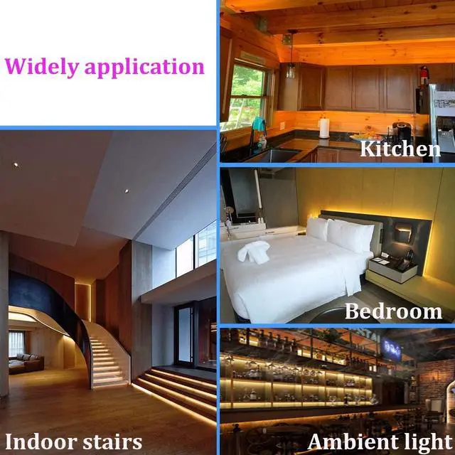 Alt view image 6 of 7 - LED Strip Lights 32.8ft Warm White Dimmable Light Strip Kit with Remote and ETL Listed Power Supply 600 LEDs Supper Bright Tape Lights for Room Kitchen Bed Under Cabinet Wardrobe 3000K