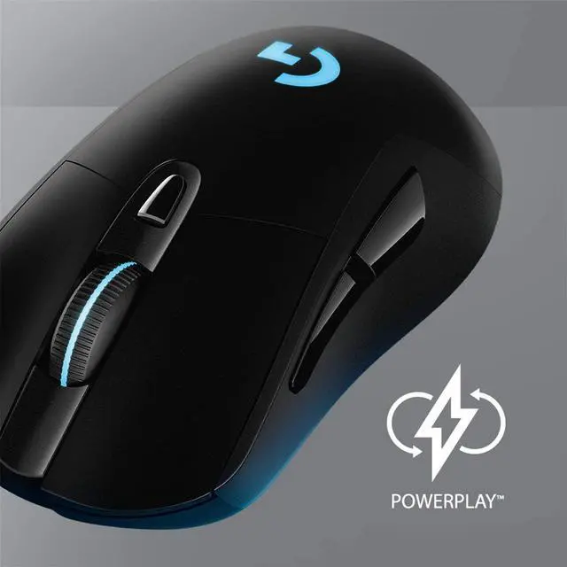 Alt view image 3 of 7 - G703 Lightspeed Wireless Gaming Mouse W/Hero 25K Sensor, PowerPlay Compatible, Lightsync RGB, Lightweight 95G+10G Optional, 100-25, 600 DPI, Rubber Side Grips - Black