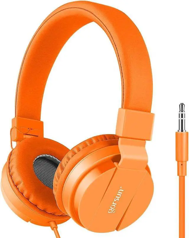 Main image of Kids Headphones, Lightweight Stereo Wired Toddler HeadphonesAdjustable Headband Children's Headset for Smartphones Computer Pad Earphones(Orange)
