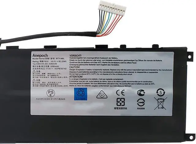 Alt view image 5 of 7 - Anepoch BTY-M6L Laptop Battery Replacement for MSI GS65 Stealth Thin 8RF 8RE 9RE PS42 8RB P65 Creator 8RD 8RE MS-16Q2 MS-16Q3 PS63 Modern 8RC GS75 8SG Series 15.2V 5380mAh 80.25Wh
