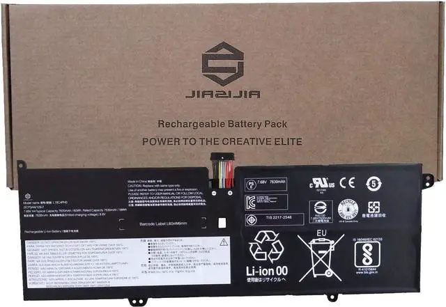 Main image of JIAZIJIA L18C4PH0 Laptop Battery Replacement for Lenovo IdeaPad Yoga C940-14IIL Series Notebook 5B10W67180 5B10T11586 L18M4PH0 5B10T11585 5B10W67374 Black 7.68V 60Wh 7820mAh