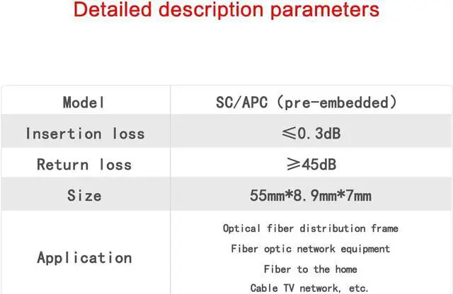 Alt view image 6 of 7 - 100pcs Ftth Embedded Quick Assembly Connector SC-APC Covered Wire Fiber Optic Connector,APC Special Broadcasting CATV