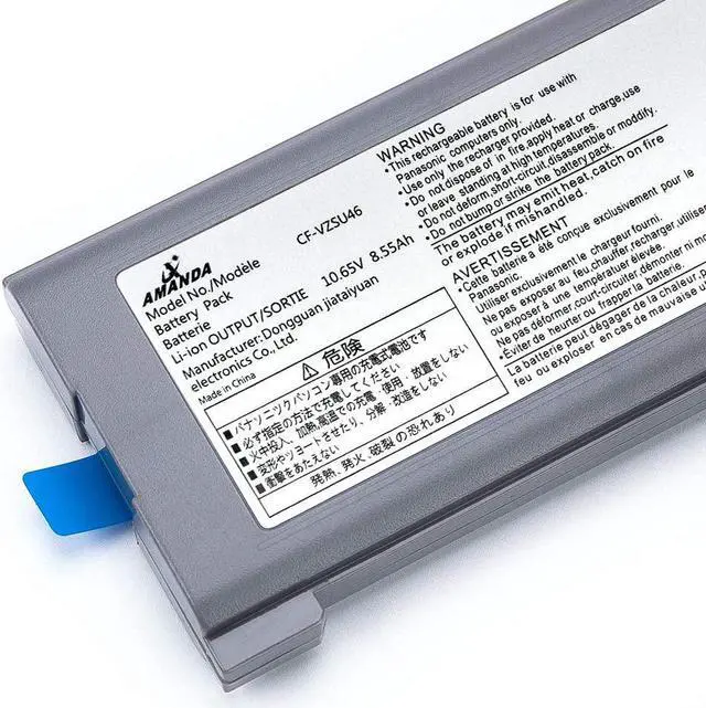 Alt view image 2 of 5 - Amanda New Laptop Battery 9cell Replacement for Panasonic Toughbook Cf-30 Cf-31 Cf-53 CF-VZSU46 CF-VZSU46S CF-VZSU46U CF-VZSU46R CF-VZSU46AU CF-VZSU71U CF-VZSU72U 10.65V 8.55Ah