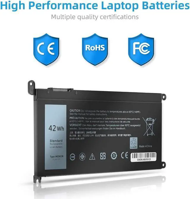Alt view image 5 of 6 - WDXOR 42Wh Laptop Battery Replace for Dell Inspiron 17 5765 5767 5770 15 5565 5567 5568 5578 7560 7570 7579 7569 13 5368 5378 7368 7378 Series Notebook FC92N 3CRH3 T2JX4