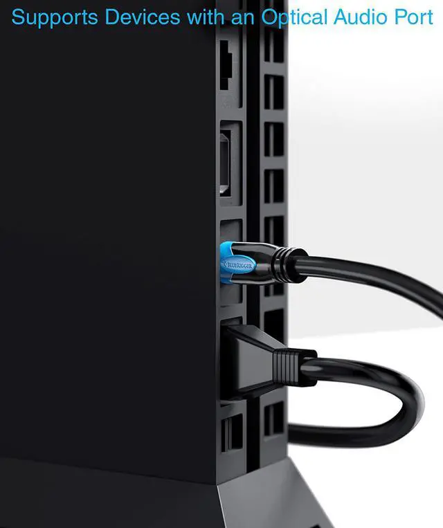 Alt view image 4 of 7 - BlueRigger Digital Optical Audio Toslink Cable (100FT Fiber Optic Cord in-Wall CL3 Rated 24K Gold-Plated) - Compatible with Home Theatre Sound Bar TV Xbox Playstation PS5 PS4