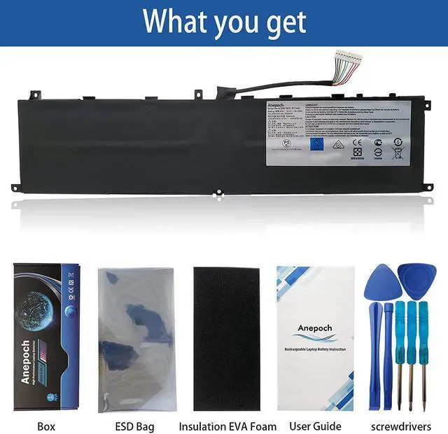 Alt view image 4 of 7 - Anepoch BTY-M6L Laptop Battery Replacement for MSI GS65 Stealth Thin 8RF 8RE 9RE PS42 8RB P65 Creator 8RD 8RE MS-16Q2 MS-16Q3 PS63 Modern 8RC GS75 8SG Series 15.2V 5380mAh 80.25Wh
