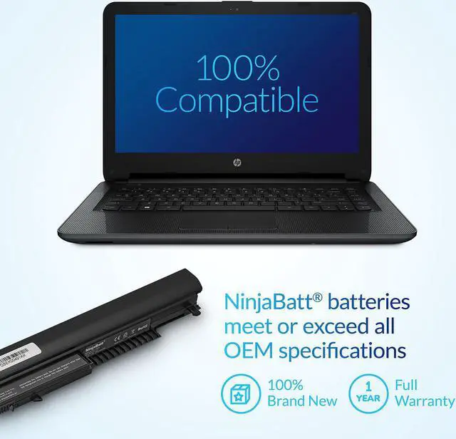 Alt view image 4 of 7 - NinjaBatt Battery for HP 807956-001 HS03 807957-001 807611-421 HSTNN-LB6U HS04 HP Notebook 15-AY039WM 15-AY009DX 15-AY041WM 15-AY052NR 15-AF131DX TPN-I119 G4/G5 240 245 246 250 256 - Long Lasting