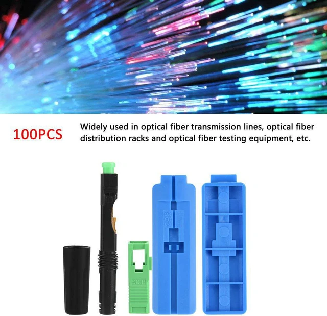 Alt view image 4 of 7 - 100Pcs SC AP C Optic Fiber Quick Fast Connector Embedded Straight Plug for Fiber Connector Applications