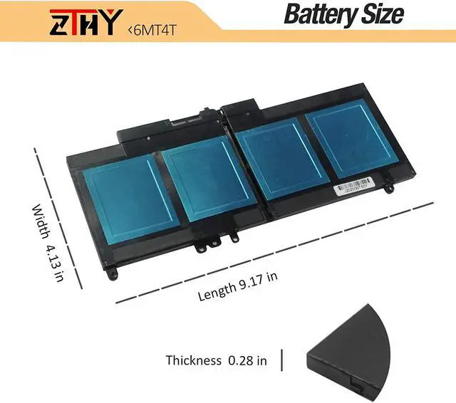 Alt view image 5 of 7 - ZTHY New 62WH 6MT4T Laptop Battery Replacement for Dell Latitude E5470 Latitude E5570 Precision 3510 Notebook PC, fits 7V69Y TXF9M 0C1P4 79VRK 07V69Y 451-BBUN 451-BBTW 7.6V 4Cell