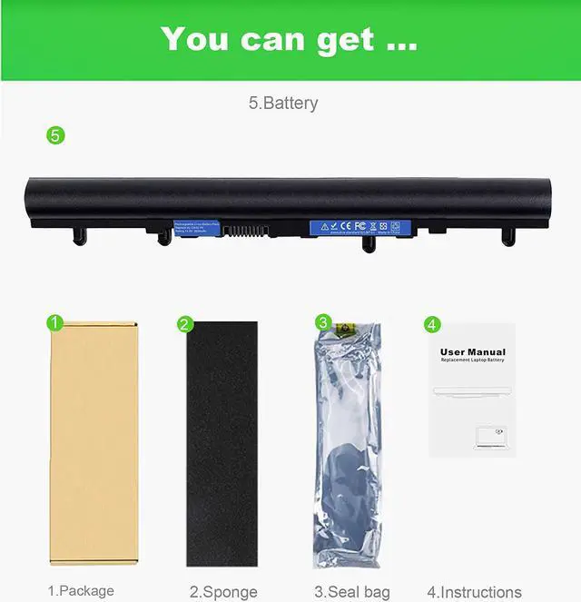 Alt view image 5 of 7 - AL12A32 AL12A72 Battery for Acer Aspire V5 V5-431 V5-551 V5-571 V5-471G V5-571P V5-571-6726 V5-571Pg-9814 V5-431-4407,Aspire E1 E1-572 E1-510P E1-522 E1-532 E1-470P-6659 [FLYTEN]