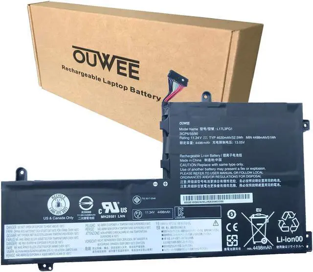 Main image of OUWEE L17L3PG1 Laptop Battery Compatible with Lenovo Legion Y530-15ICH Y7000 2019 1050 Y7000-2019-PG0 Y540-15IRH-PG0 Y540-17IRH-PG0 Y7000P Series Notebook L17M3PG1 L17M3PG3 L17C3PG1 11.34V 52.5Wh