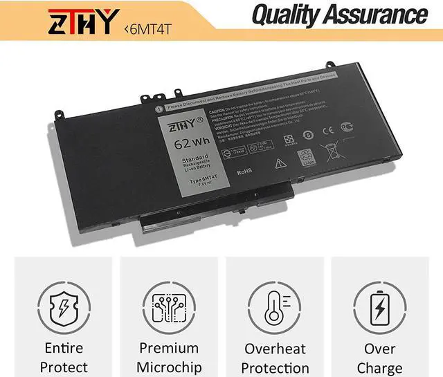 Alt view image 3 of 7 - ZTHY New 62WH 6MT4T Laptop Battery Replacement for Dell Latitude E5470 Latitude E5570 Precision 3510 Notebook PC, fits 7V69Y TXF9M 0C1P4 79VRK 07V69Y 451-BBUN 451-BBTW 7.6V 4Cell