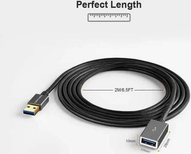 Alt view image 7 of 7 - Long USB 3.0 Extension Cable, CableCreation USB 3.0 Extender Cable Type A Male to Female Data Transfer Cord Compatible for Oculus VR, Playstation, Xbox, Keyboard, Printer, Scanner Hard Drive 6.5FT/2M