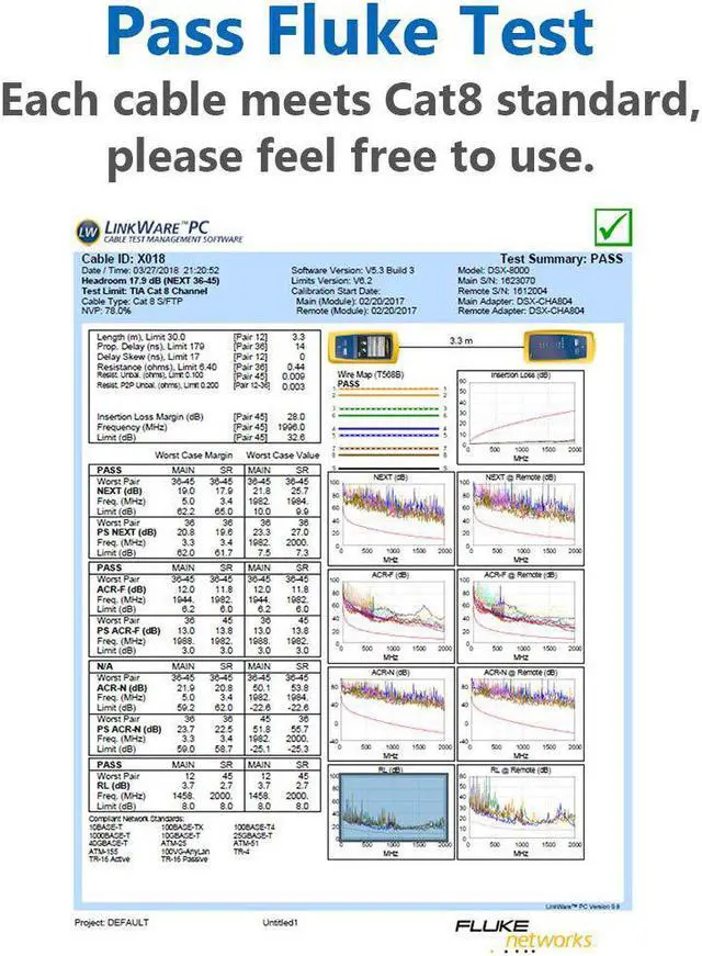 Alt view image 6 of 7 - Cat 8 Ethernet Cable 50 ft High Speed Flat Internet Network RJ45 Cable Shielded 2000Mhz 40Gbps LAN Patch Cables Cords for Gaming, Xbox, PS5, PS4, PC, Router, Outdoor - Compatible for Cat7/Cat6a/Cat5e
