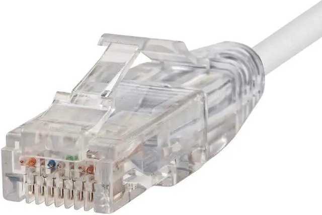 Alt view image 9 of 16 - Monoprice Cat6 Ethernet Patch Cable - 5 Feet - White | Network Internet Cord - Snagless RJ45 Stranded 550MHz UTP CMR Riser Rated Pure Bare Copper Wire 28AWG - SlimRun Series