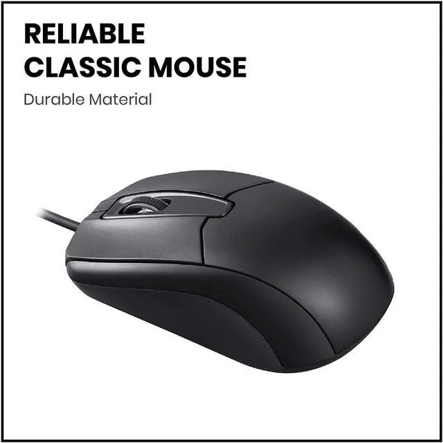Alt view image 2 of 7 - Perixx PERIMICE-209 3 Button USB Wired Mouse - Optical - 1000 DPI - 5.9 Ft Cable - Black