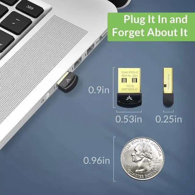 Alt view image 6 of 7 - Avantree DG45 USB Bluetooth 5.0 Adapter Dongle for PC, Computer, Desktop, and Laptop - Compatible with Windows 11/10/8.1/8 Only - Connects Bluetooth Headphones, Speakers, Keyboards, Mice, and Printers