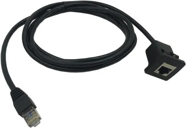 Alt view image 2 of 7 - CERRXIAN RJ45 Male to Female LAN Ethernet Network Cat 5e Panel Mount Cable (Black)(2m)