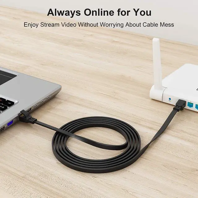 Alt view image 6 of 7 - Cat8 Ethernet Cable 100 ft High Speed Outdoor Indoor&In Wall Lan Internet Flat Cable Weatherproof & UV Resistant 40Gbps 2000Mhz Solid Cat 8 Heavy Duty Network cable for Router/Gaming/Modem/PS4/Xbox