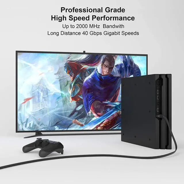 Alt view image 7 of 7 - Cat8 Ethernet Cable 100 ft High Speed Outdoor Indoor&In Wall Lan Internet Flat Cable Weatherproof & UV Resistant 40Gbps 2000Mhz Solid Cat 8 Heavy Duty Network cable for Router/Gaming/Modem/PS4/Xbox