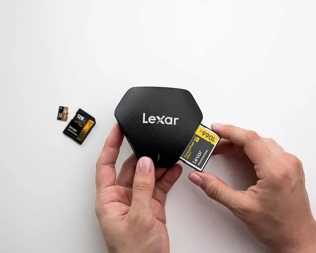 Alt view image 7 of 7 - Lexar Professional Multi-Card 3-in-1 USB 3.1 Reader Supports SD microSD and CF Cards (LRW500URBNA)