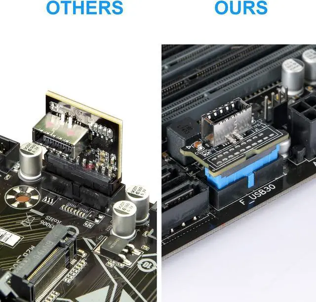 Alt view image 3 of 7 - South City Mall USB 3.0 Front 19PIN to 3.1 Type-C Front Panel Header Type-E Adapter 20 to 19 Pin Expansion Card for Computer Mainboard