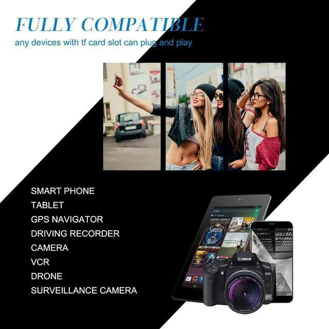 Alt view image 6 of 7 - 128 GB Micro Memory Card with Adapter TF Card Class 10 Mini Memory Card for Camera/Smartphone/Tablet/Drone (Blue 128GB)