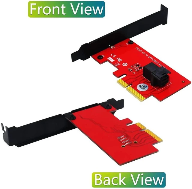 Alt view image 4 of 7 - PCI Express 4.0 x4 Host Adapter Card SFF-8639 NVMe SSD PCIe Adapter SFF-8643 Mini-SAS HD 36Pin Connector for U.2 (SFF-8639) PCIe-NVMe SSD - Support Intel 750 2.5-inch U.2 SFF SSD