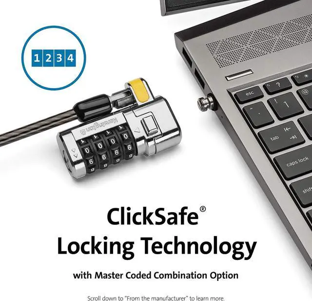 Alt view image 2 of 5 - Kensington ClickSafe Combination Laptop Lock for Nano Security Slot (Master Coded Version) (K68104WW)