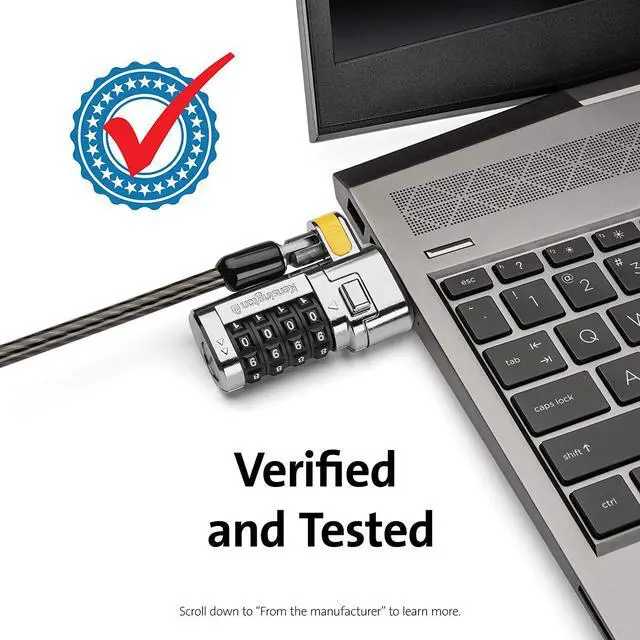 Alt view image 3 of 5 - Kensington ClickSafe Combination Laptop Lock for Nano Security Slot (Master Coded Version) (K68104WW)