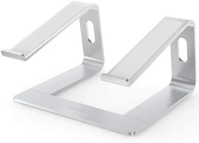 Alt view image 2 of 6 - BESIGN LS03 Aluminum Laptop Stand Ergonomic Detachable Computer Stand Riser Holder Notebook Stand Compatible with Air Pro Dell HP Lenovo More 10-15.6 Laptops Silver