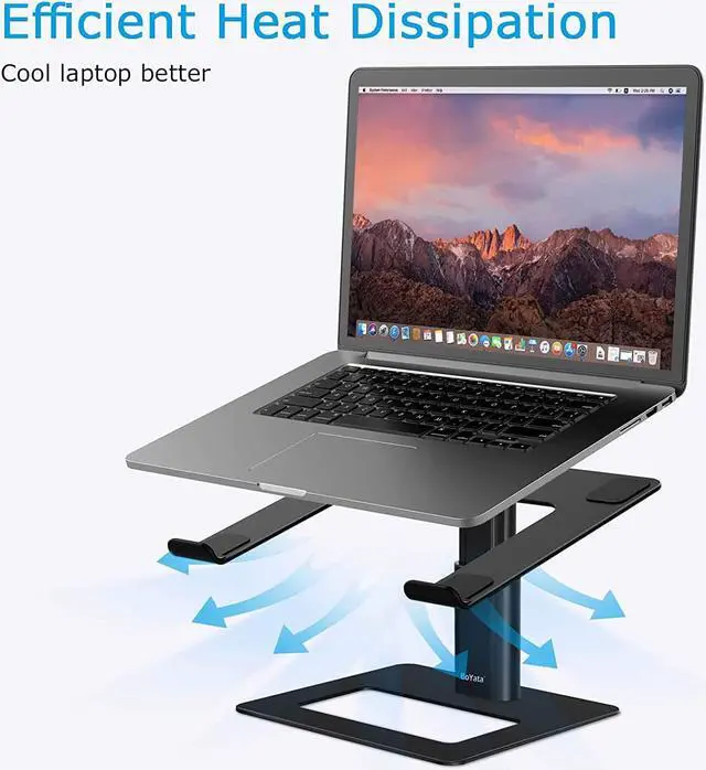 Alt view image 5 of 7 - Laptop Stand Ergonomic Aluminum Height Adjustable Computer Stand Laptop Holder for Desk Compatible with MacBook Pro/Air Dell Lenovo HP Samsung More Laptops 11-17 (Black)