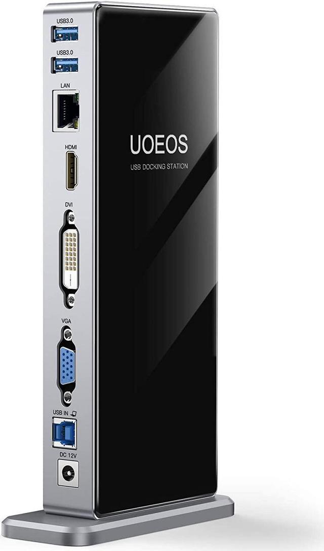 USB Docking Station, 13 in 1 Triple Display 3.0 USB C Laptop Docking Dual Monitor with HDMI & DVI/VGA 5 USB 3.0 Ports,Gigabit Ethernet,Audio&Mic,USB Docking Stations -