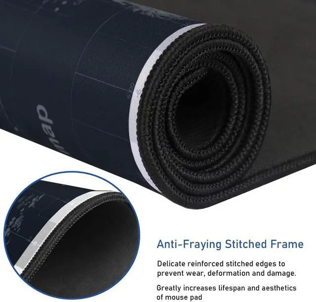 Alt view image 2 of 7 - Gaming Mouse Pad Large Mouse Pad Extended Mouse Pad Desk Mouse Pad Non-Slip Spill-Resistant Mousepad with Special-Textured Surface Anti-Fray Stitched Edges for Esports Pros Gamer Office - Map