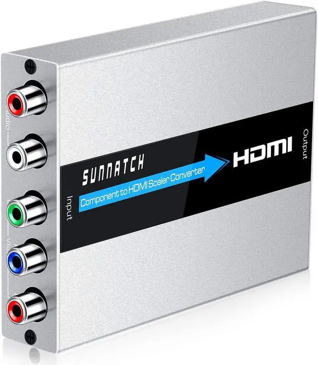 Main image of SUNNATCH Component to HDMI Converter with Scaler Function RGB to HDMI Converter 5RCA YPbPr to HDMI Converter Adapter Component in HDMI Out Converter(1080P Aluminum)