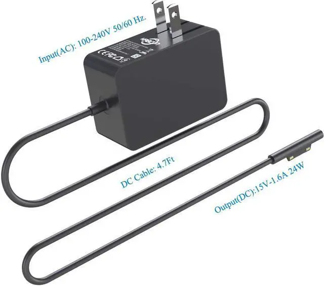 Alt view image 4 of 6 - Charger Compatible for Surface Go/Go 2/Go 3 Surface Pro 4 Core m3 Surface Pro 3 Core m3 Surface Pro 2017 Core m3 Tablet Surface Laptop Core m3 Power Supply Adapter 24W 15V 1.6A with Travel Bag