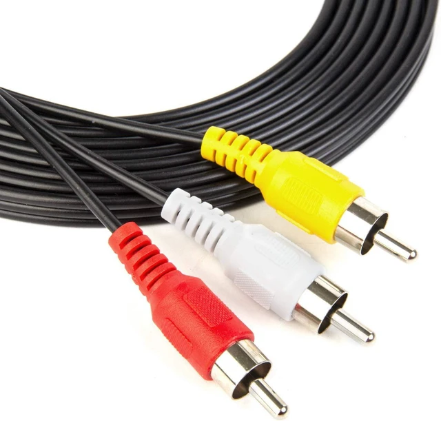 Alt view image 2 of 3 - 10FT RCA Audio/Video Composite Cable DVD/VCR/SAT Yellow/White/red connectors 3 Male to 3 Male