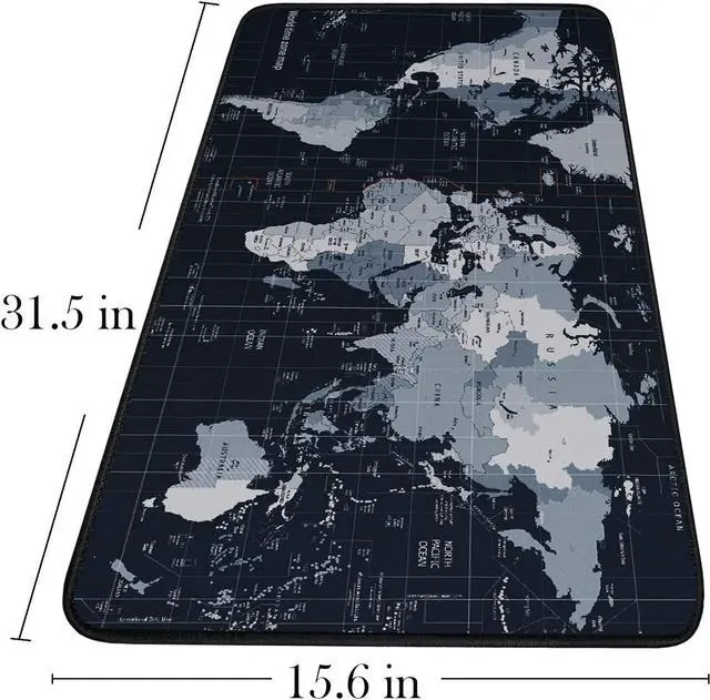 Alt view image 6 of 7 - Gaming Mouse Pad Large Mouse Pad Extended Mouse Pad Desk Mouse Pad Non-Slip Spill-Resistant Mousepad with Special-Textured Surface Anti-Fray Stitched Edges for Esports Pros Gamer Office - Map