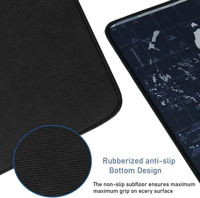Alt view image 3 of 7 - Gaming Mouse Pad Large Mouse Pad Extended Mouse Pad Desk Mouse Pad Non-Slip Spill-Resistant Mousepad with Special-Textured Surface Anti-Fray Stitched Edges for Esports Pros Gamer Office - Map