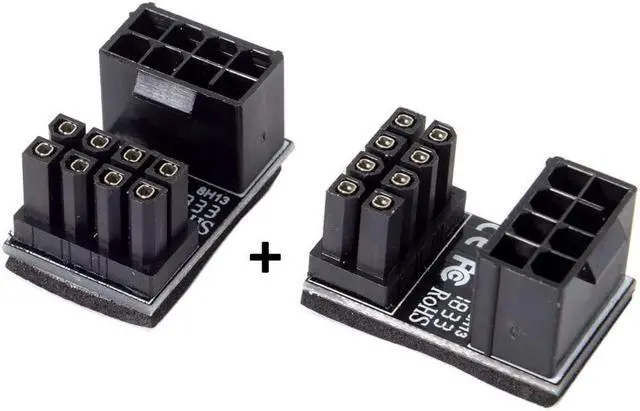 Alt view image 5 of 7 - CY ATX 8Pin Female to 8pin Male 180 Degree Angled Adapter for Desktops Graphics Card