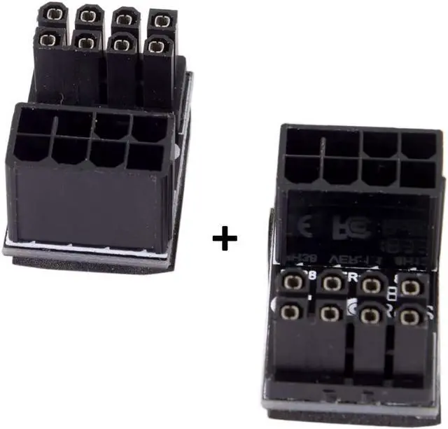 Alt view image 2 of 7 - CY ATX 8Pin Female to 8pin Male 180 Degree Angled Adapter for Desktops Graphics Card