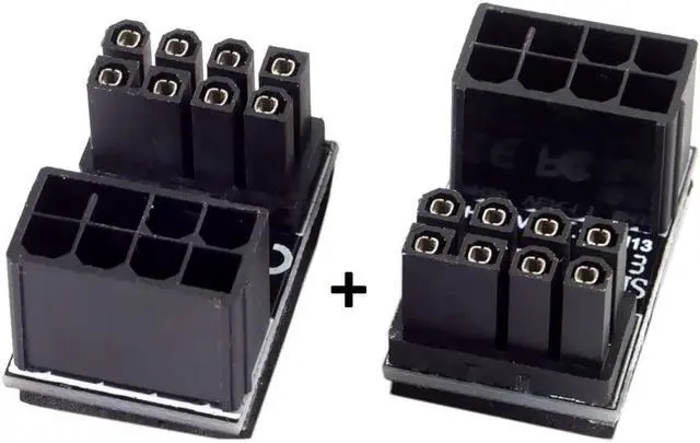 Alt view image 4 of 7 - CY ATX 8Pin Female to 8pin Male 180 Degree Angled Adapter for Desktops Graphics Card