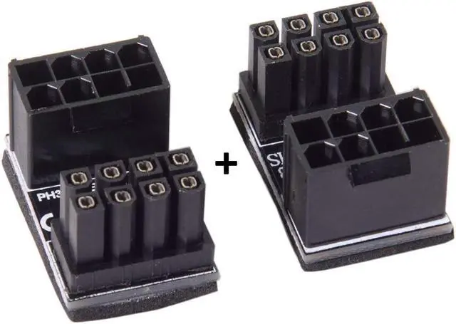 Alt view image 7 of 7 - CY ATX 8Pin Female to 8pin Male 180 Degree Angled Adapter for Desktops Graphics Card