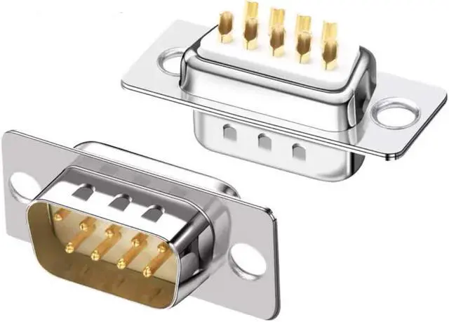 Alt view image 3 of 7 - Jienk 10PCS DB9 RS232 D-SUB Serial Solder Cup Connectors Gold Plated Joints RS232 Serial Port 9 Pin D Sub Couplers(Male x 5 Female x 5)
