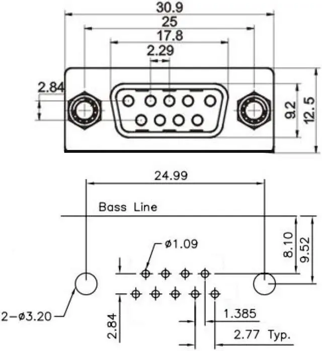 Alt view image 5 of 7 - Jienk 10PCS DB9 RS232 D-SUB Serial Solder Cup Connectors Gold Plated Joints RS232 Serial Port 9 Pin D Sub Couplers(Male x 5 Female x 5)