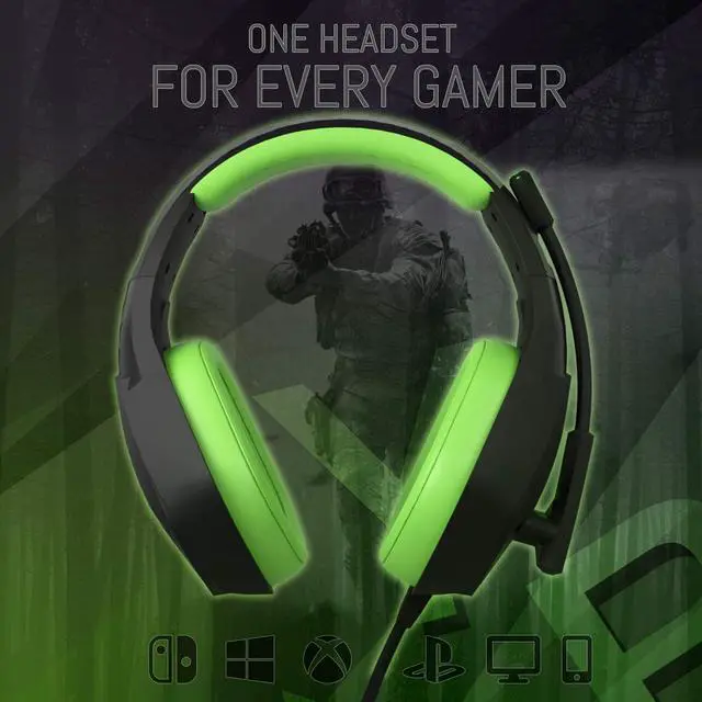 Alt view image 3 of 7 - Orzly Gaming Headset (Green) for PC and Gaming Consoles PS5, PS4, Xbox Series X | S, Xbox ONE, Nintendo Switch & Google Stadia Stereo Sound with Noise Cancelling mic - Hornet RXH-20 Sagano Edition