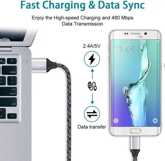 Alt view image 4 of 7 - Charger Block Cube with Micro USB Cable Fast Charging Cord Compatible for Samsung Galaxy S7/S6/Edge/Active S5 S4 Note 5/4,J7 J3 J2 A7 A10S A10 A6,Moto E6 E5 G5 G4 Z2 G6 Play,LG K50 K40 K30 K20 V10 Q60
