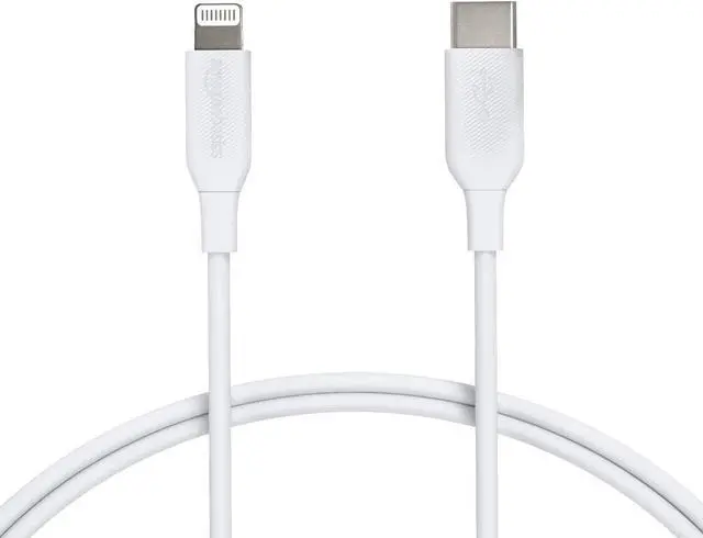 Main image of Amazon Basics USB-C to Lightning Cable MFi Certified Apple Charger for iPhone 12 (All Models) Phone 11 Pro/11 Pro Max - White 3-Foot