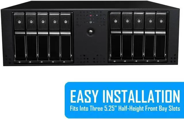 Alt view image 6 of 7 - Kingwin Hard Drive Enclosure for Computer PC Case Internal 5 Bay Hot Swap for 3.5 HDD SSD, SATA Backplane Aluminum Trayless Mobile Rack, Support SATA I/II/III & SAS I/II 6 Gbps Performance