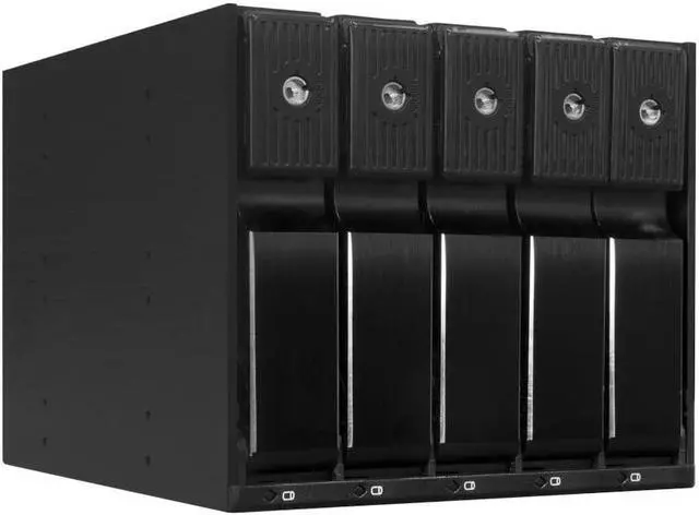 Main image of Kingwin Hard Drive Enclosure for Computer PC Case Internal 5 Bay Hot Swap for 3.5 HDD SSD, SATA Backplane Aluminum Trayless Mobile Rack, Support SATA I/II/III & SAS I/II 6 Gbps Performance